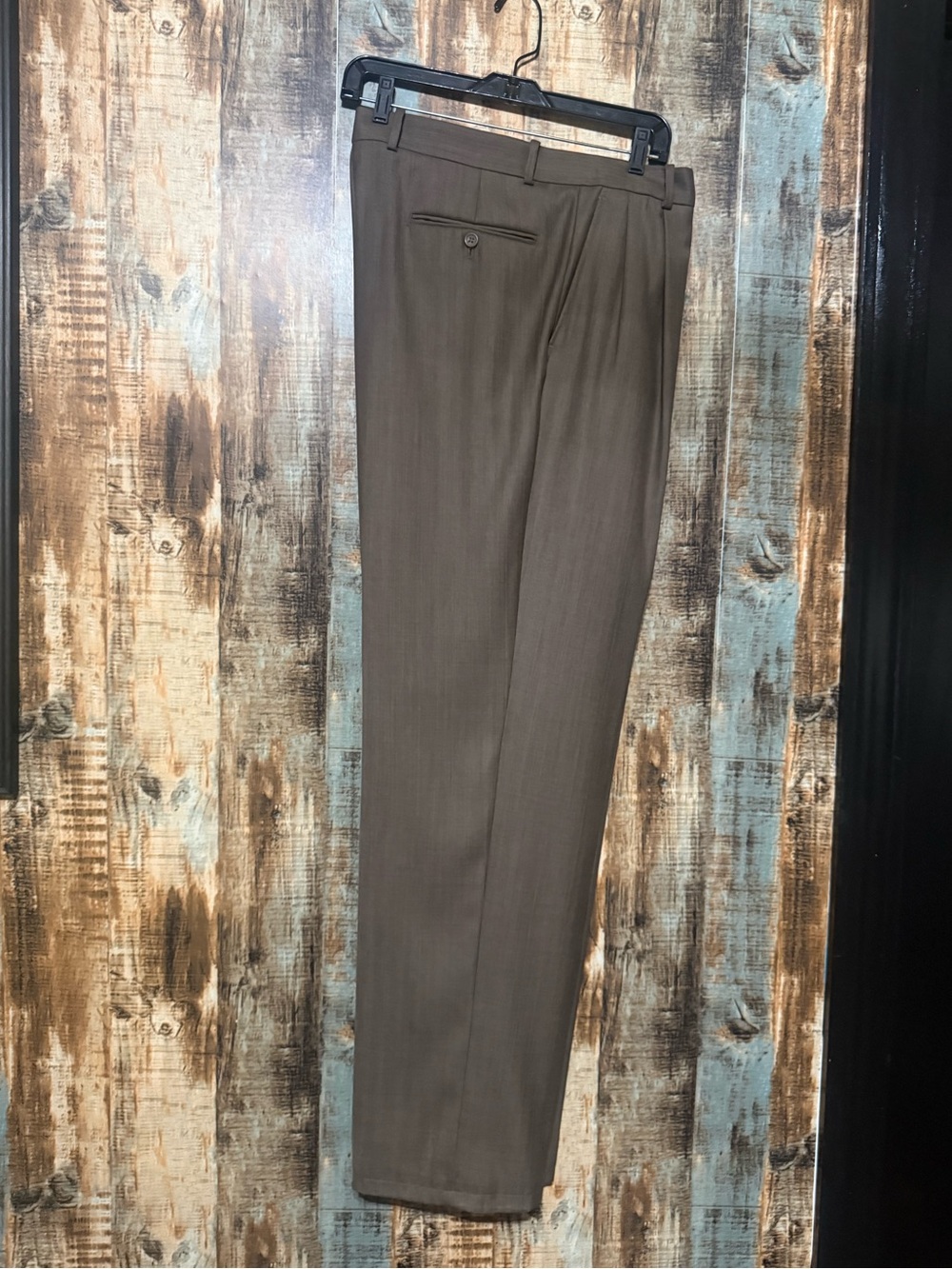 Men's Tailored Brown Dress Pants - Classic Trousers